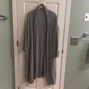 White + Warren HeatherCashmere Gray Long Cardigan